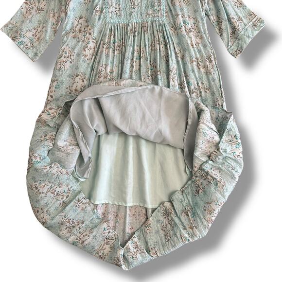 Anora India Boho Embroidered Mirror Work Floral Midi Dress 3XL Lined Festival - Picture 8 of 10